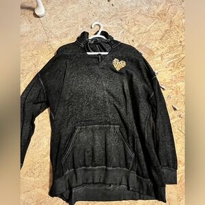 Super comfy black Lane Bryant long sleeved and hooded sweatshirt.